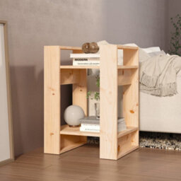 Berkfield Book Cabinet/room Divider 41X35X57 Cm Solid Wood Pine - thumbnail 6