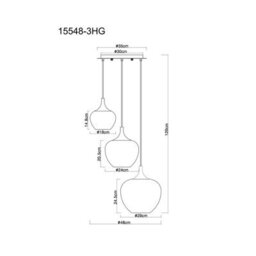 Luminosa Lighting Luminosa Maxy Cluster Pendant Ceiling Light Matt Black Copper Glass Shade 3X E27 - thumbnail 5