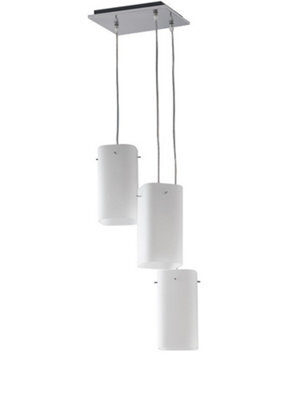 Luminosa Lighting Luminosa Square 3 Light Cluster Pendant Ceiling Light White 25X25X23Cm - image 1