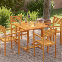 Walplus Table Top Solid Teak Wood Square 90X90X2.5 Cm