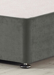 "Somnior Beds Ziggy 5Ft King Divan Bed Base With 32"" Headboard - Charcoal Plush Velvet" - thumbnail 3
