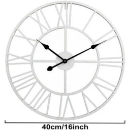 Darphe Nordic Simple White Round Metal Roman Numeral Wall Clock 40Cm - thumbnail 4