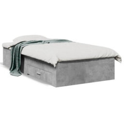 Berkfield Bed Frame With Drawers Without Mattress Concrete Grey 75X190 Cm Small Single - thumbnail 2