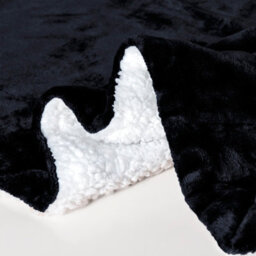 Ehc Warm & Soft Sherpa Flannel Fleece Microfiber Blanket, Double Bed, Black - 150 Cm X 200 Cm - thumbnail 6