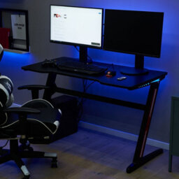 Wyld And Coco Novadesk Rgb Gaming Desk Black Mdf 120 X 60 Cm - Remote Rgb, Cable Management - thumbnail 2