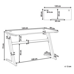 Wyld And Coco Novadesk Rgb Gaming Desk Black Mdf 120 X 60 Cm - Remote Rgb, Cable Management - thumbnail 4