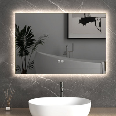 Durovin Bathrooms Wall Mounted Illuminated Led Bathroom Rectangular Mirror Touch Sensitive Switch And Anti Fog 400 X 600mm - image 1