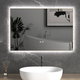 Durovin Bathrooms Wall Mounted Illuminated Led Bathroom Rectangular Mirror Touch Sensitive Switch And Anti Fog 400 X 600mm - thumbnail 2