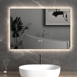 Durovin Bathrooms Wall Mounted Illuminated Led Bathroom Rectangular Mirror Touch Sensitive Switch And Anti Fog 400 X 600mm - thumbnail 1