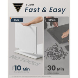 Cat Litter Box Cabinet, Hidden Cat House With Quick Assembly, Push-Open Doors And Modern Table Design, Snow White - thumbnail 3