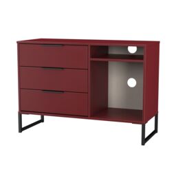 Marsala Ready Assembled Matt Red Tv Unit & 3 Drawers, (H)68.3Cm X (W)96.8Cm X (D)39.2Cm - thumbnail 2