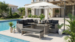 Home Detail Montego Corner Rattan Garden Dining Set