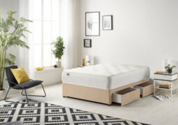 Somnior Beds Somnior Plush Beige Memory Foam Divan Bed With Mattress And 2 Drawers -Single - thumbnail 3
