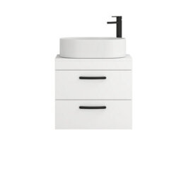 Royal Bathrooms Turin 800mm Wall Mounted Bathroom Vanity Unit With Sink 2 Drawer Gloss White & Peak Countertop Basin - thumbnail 5