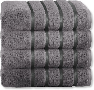 Gc Gaveno Cavailia 4 Piece Kensington Hand Towel 50X80 Dark Grey 500 Gsm Quick Dry & Water Absorbent Towel