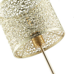 Happy Homewares Classic Chic Moroccan Themed Shiny Gold Table Lamp With Inline Switch - thumbnail 3