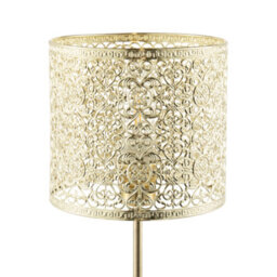 Happy Homewares Classic Chic Moroccan Themed Shiny Gold Table Lamp With Inline Switch - thumbnail 5
