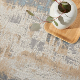 White Modern Easy To Clean Abstract Rug For Living Room, Bedroom - 160Cm X 221Cm - thumbnail 3
