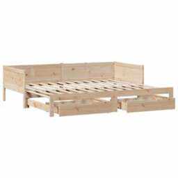 Berkfield Daybed With Trundle And Drawers Without Mattress 80X200 Cm - thumbnail 3