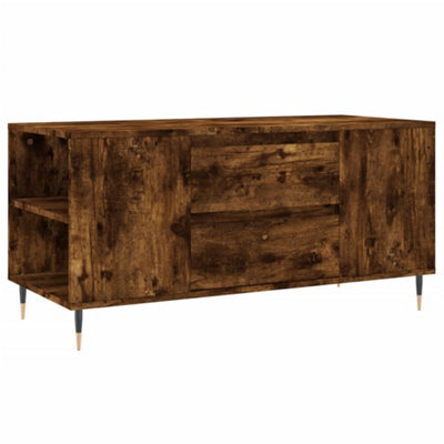 Berkfield Modern Coffee Table Smoked Oak 102X44.5X50 Cm Engineered Wood - image 1