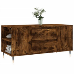 Berkfield Modern Coffee Table Smoked Oak 102X44.5X50 Cm Engineered Wood - thumbnail 3