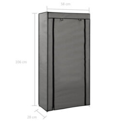 Vidaxl Shoe Cabinet With Cover Grey 58X28X106 Cm Fabric - thumbnail 8