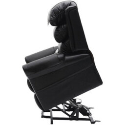 Loops Versatile Dual Motor Rise And Recline Armchair With Waterfall Pillow In Black Pu Leather - thumbnail 6