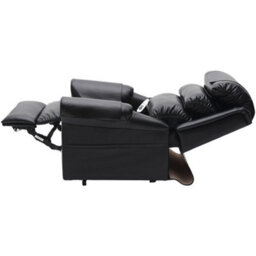 Loops Versatile Dual Motor Rise And Recline Armchair With Waterfall Pillow In Black Pu Leather - thumbnail 5