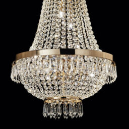 Ideal Lux Caesar  6 Light Crystal Chandelier Gold Finish, G9 - thumbnail 2