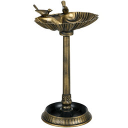 Outsunny 81Cm Tall Bird Bath With 2 Decorative Birds For Garden, Bronze Tone - thumbnail 2