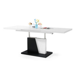 Heze Furniture Gala 2 In 1 Extending Coffee / Dining Table - White / Black - thumbnail 7