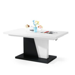 Heze Furniture Gala 2 In 1 Extending Coffee / Dining Table - White / Black - thumbnail 6