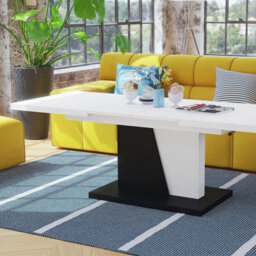 Heze Furniture Gala 2 In 1 Extending Coffee / Dining Table - White / Black