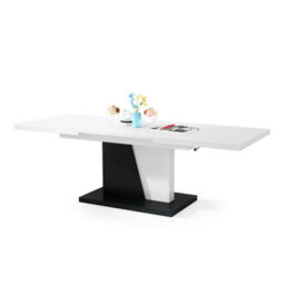 Heze Furniture Gala 2 In 1 Extending Coffee / Dining Table - White / Black - thumbnail 8