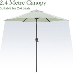 Christow 2.4M Crank And Tilt Parasol With Uv Protection - thumbnail 3