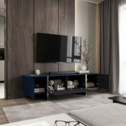 Heze Furniture Kyoto Glamour Modern Loft Style Tv Cabinet 180 Cm Tv Stand - Blue Matt - thumbnail 4