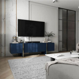 Heze Furniture Kyoto Glamour Modern Loft Style Tv Cabinet 180 Cm Tv Stand - Blue Matt - thumbnail 3