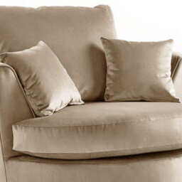 Furnishings For Less UK Brooklyn Plush Velvet Fabric Swivel Chair 360 Rotation Foam Beige - thumbnail 2