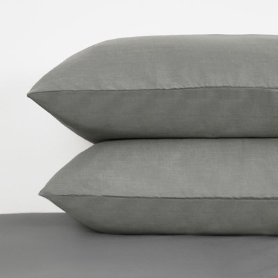 Ohs 4 X Soft Cotton Housewife Pillowcases, Grey - 50 X 75Cm - image 1