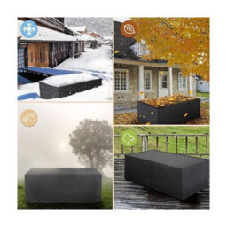 Garden Furniture Cover 150X90X75Cm Black 420D Oxford Rectangular Table Protective Tarp For - thumbnail 4