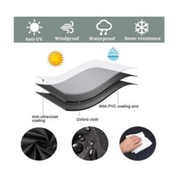 Garden Furniture Cover 150X90X75Cm Black 420D Oxford Rectangular Table Protective Tarp For - thumbnail 5
