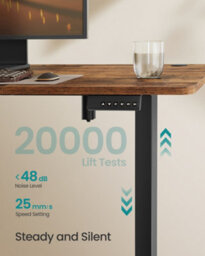LEDREM Electric Standing Desk, Height Adjustable Desk, 180 X 80 Cm, Continuous Adjustment, Spliced Desktop, 4 Memory Heights, Usb-Port - thumbnail 3