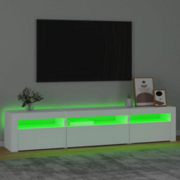 Vidaxl Tv Cabinet With Led Lights White 195X35X40 Cm - thumbnail 4