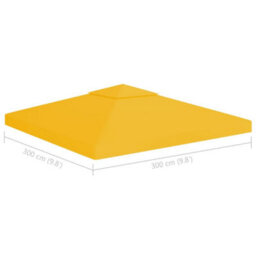 Walplus 2-Tier Gazebo Top Cover 310 G/ma 3X3 M Yellow - thumbnail 6