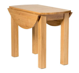 Hallowood Furniture Waverly Drop Leaf Round Table With 4 Ladder Back Oak Chairs With Beige Fabric Seats - thumbnail 7