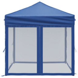 Walplus Folding Party Tent Garden Gazebo Canopy With Sidewalls Blue 2X2 M - thumbnail 4