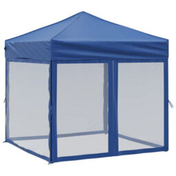 Walplus Folding Party Tent Garden Gazebo Canopy With Sidewalls Blue 2X2 M - thumbnail 2