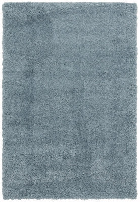 Duck Egg Modern Shaggy Plain Easy To Clean Dining Room Rug-200Cm X 290Cm - image 1