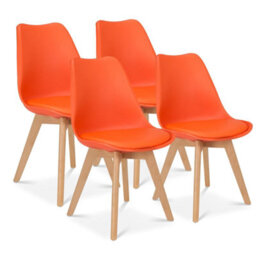 Bravich Rocco Tulip Dining Chair - Orange - Set Of 4 - thumbnail 1