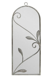 "Mirroroutlet - The Arcus - Concrete Colour Metal Frame Arched Garden Mirror 25"" X 9"" (64 X 24 Cm)" - thumbnail 3